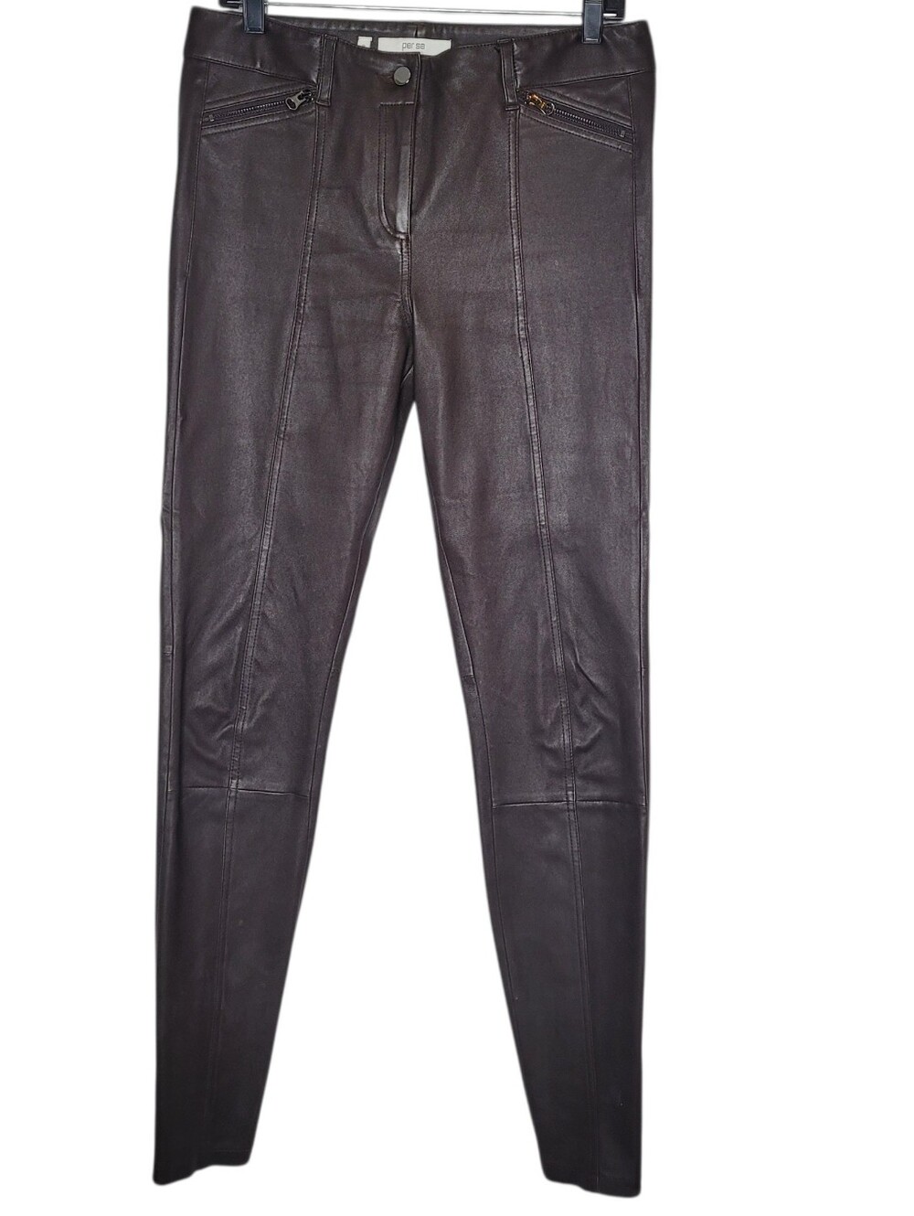 PER SE Brown 100% Leather pants size 8